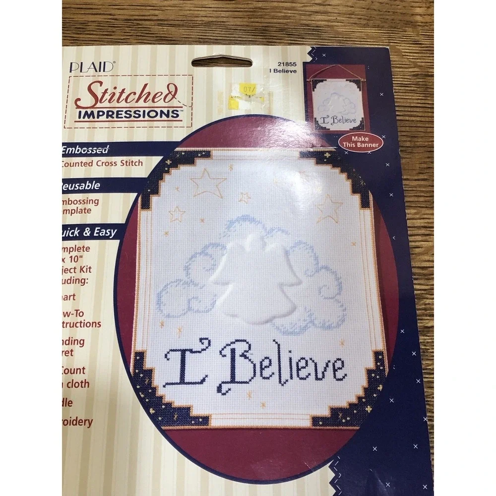 Plaid‎ Stitched Impressions I Believe Counted Cross Stitch Kit #21855 Christian